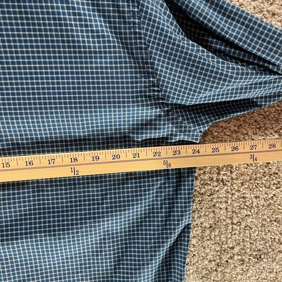 Cole Hann Shirt Mens Large Blue Check Long Sleeve Button Up Grand Series Adult - Picture 9 of 11